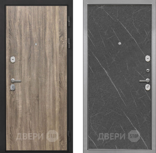 Входная металлическая Дверь Интекрон (INTECRON) Гектор Дуб Турин Гладкая Гранит лава оникс в Егорьевске