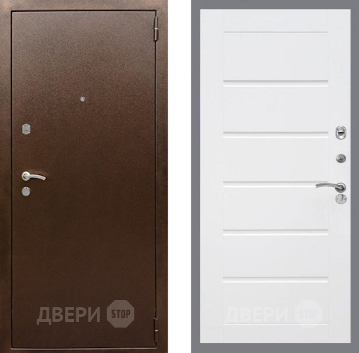 Входная металлическая Дверь Рекс (REX) 1А Медный Антик Сити Белый ясень в Егорьевске