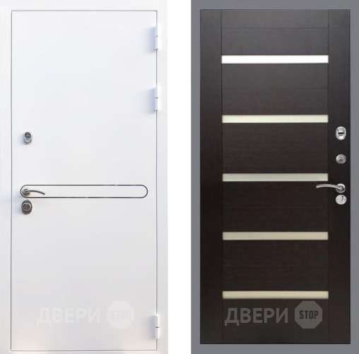 Входная металлическая Дверь Рекс (REX) 27 СБ-14 стекло белое венге поперечный в Егорьевске