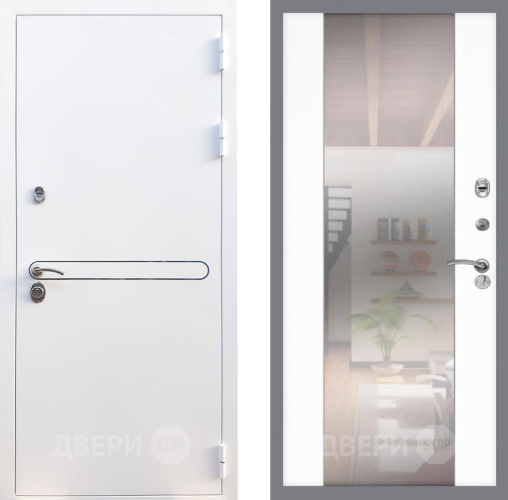 Входная металлическая Дверь Рекс (REX) 27 СБ-16 Зеркало Силк Сноу в Егорьевске