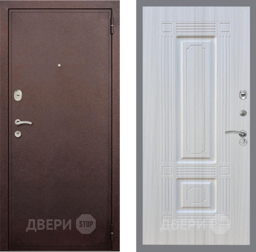 Входная металлическая Дверь Рекс (REX) 2 Медный Антик FL-2 Сандал белый в Егорьевске