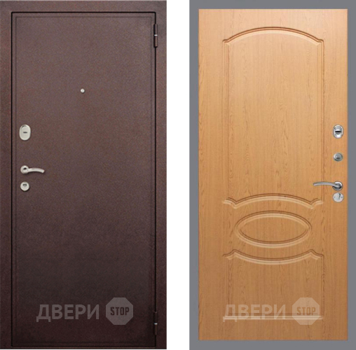 Входная металлическая Дверь Рекс (REX) 2 Медный Антик FL-128 Дуб в Егорьевске