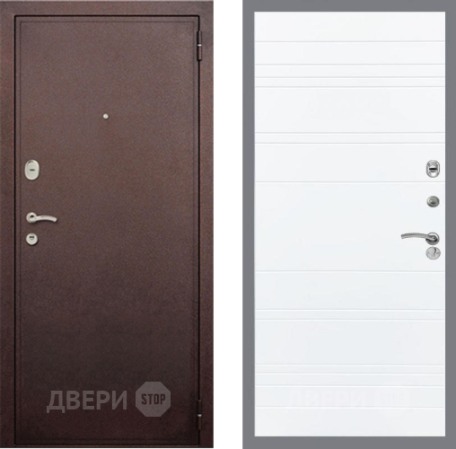 Входная металлическая Дверь Рекс (REX) 2 Медный Антик Line Силк Сноу в Егорьевске