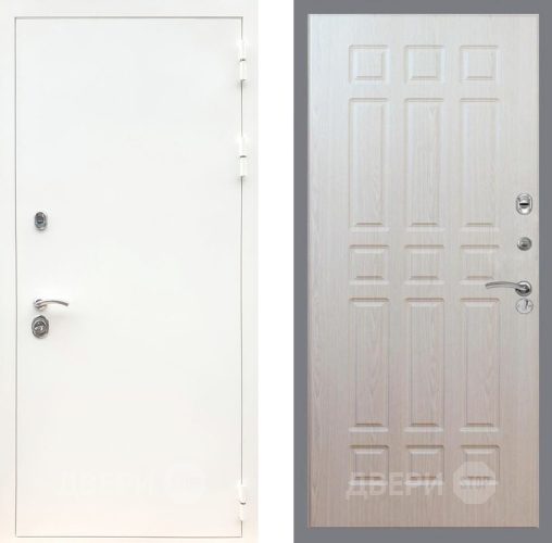Входная металлическая Дверь Рекс (REX) 5 Белая Шагрень FL-33 Беленый дуб в Егорьевске