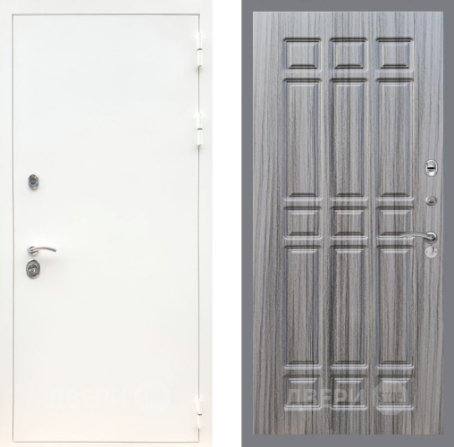 Входная металлическая Дверь Рекс (REX) 5 Белая Шагрень FL-33 Сандал грей в Егорьевске