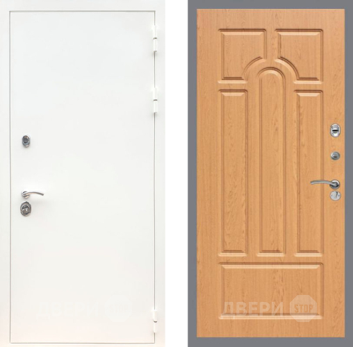 Входная металлическая Дверь Рекс (REX) 5 Белая Шагрень FL-58 Дуб в Егорьевске