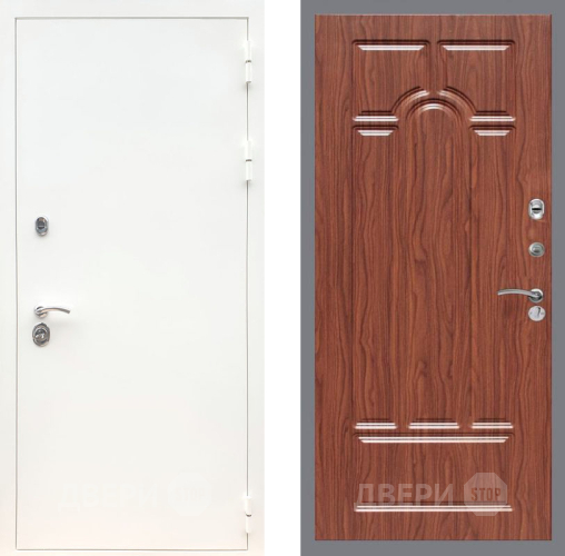 Входная металлическая Дверь Рекс (REX) 5 Белая Шагрень FL-58 орех тисненый в Егорьевске