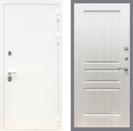 Входная металлическая Дверь Рекс (REX) 5 Белая Шагрень FL-243 Лиственница беж в Егорьевске