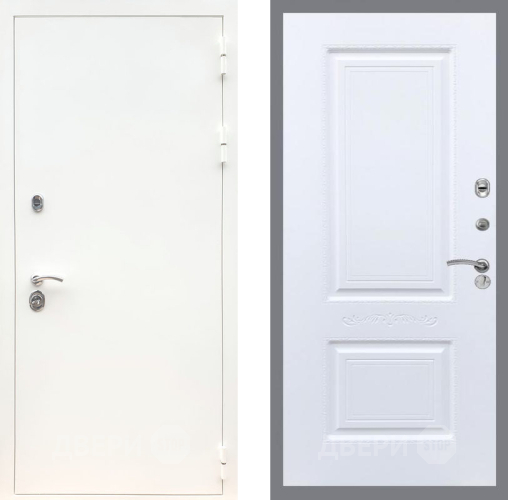 Входная металлическая Дверь Рекс (REX) 5 Белая Шагрень Смальта Силк Сноу в Егорьевске