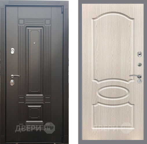 Входная металлическая Дверь Рекс (REX) 9 FL-128 Беленый дуб в Егорьевске