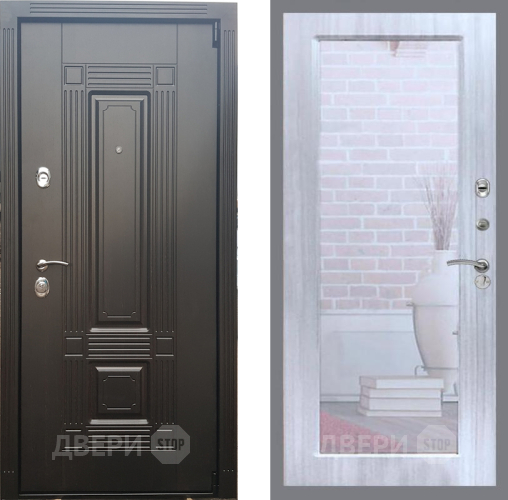 Входная металлическая Дверь Рекс (REX) 9 Зеркало Пастораль Сандал белый в Егорьевске