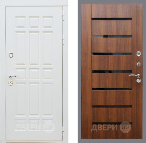 Входная металлическая Дверь Рекс (REX) 8 Силк Сноу СБ-14 стекло черное Орех бренди в Егорьевске