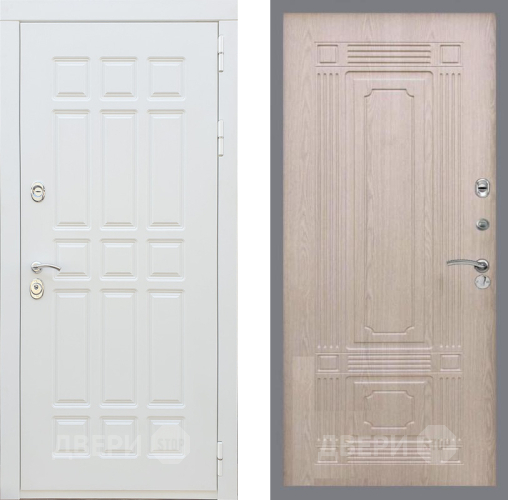 Входная металлическая Дверь Рекс (REX) 8 Силк Сноу FL-2 Беленый дуб в Егорьевске