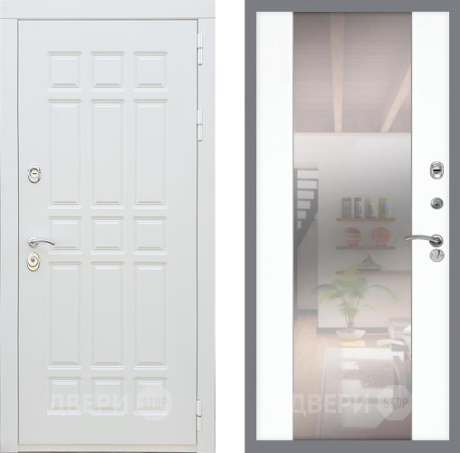 Входная металлическая Дверь Рекс (REX) 8 Силк Сноу СБ-16 Зеркало Силк Сноу в Егорьевске