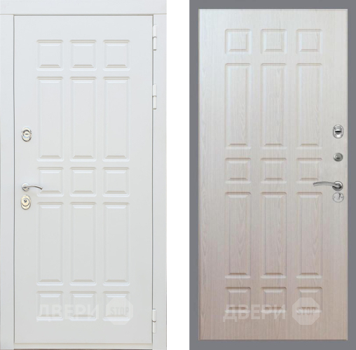 Входная металлическая Дверь Рекс (REX) 8 Силк Сноу FL-33 Беленый дуб в Егорьевске