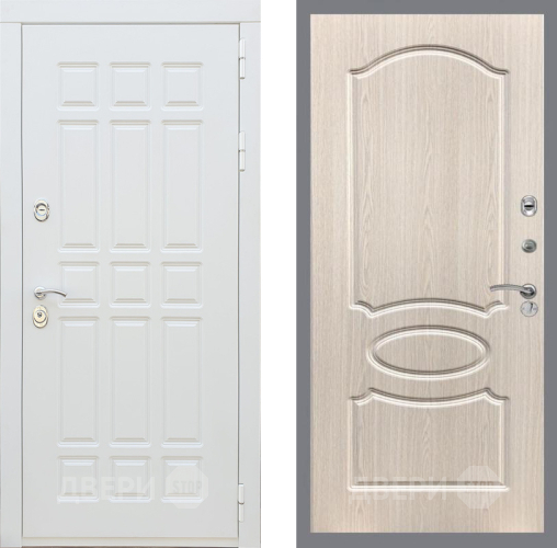 Входная металлическая Дверь Рекс (REX) 8 Силк Сноу FL-128 Беленый дуб в Егорьевске