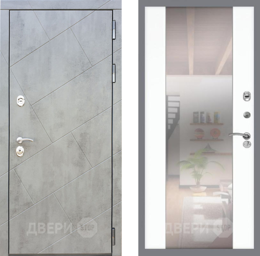 Входная металлическая Дверь Рекс (REX) 22 СБ-16 Зеркало Силк Сноу в Егорьевске