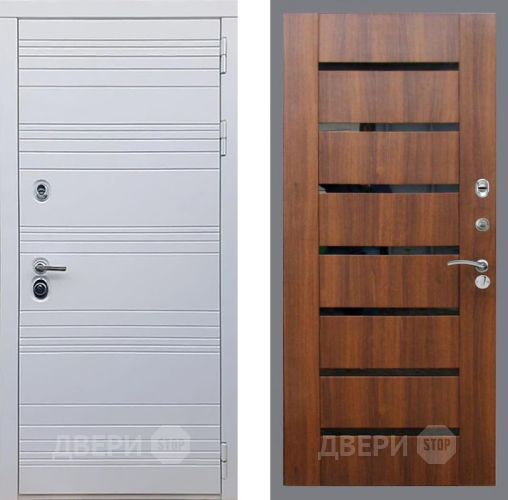 Входная металлическая Дверь Рекс (REX) 14 Силк Сноу СБ-14 стекло черное Орех бренди в Егорьевске