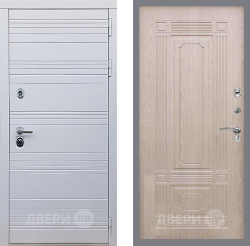 Входная металлическая Дверь Рекс (REX) 14 Силк Сноу FL-2 Беленый дуб в Егорьевске