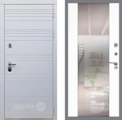 Входная металлическая Дверь Рекс (REX) 14 Силк Сноу СБ-16 Зеркало Силк Сноу в Егорьевске
