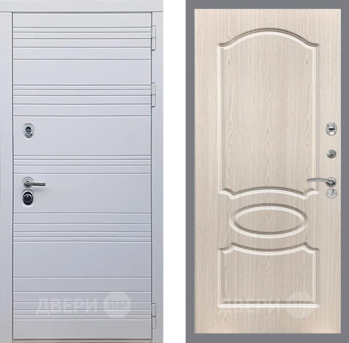Входная металлическая Дверь Рекс (REX) 14 Силк Сноу FL-128 Беленый дуб в Егорьевске
