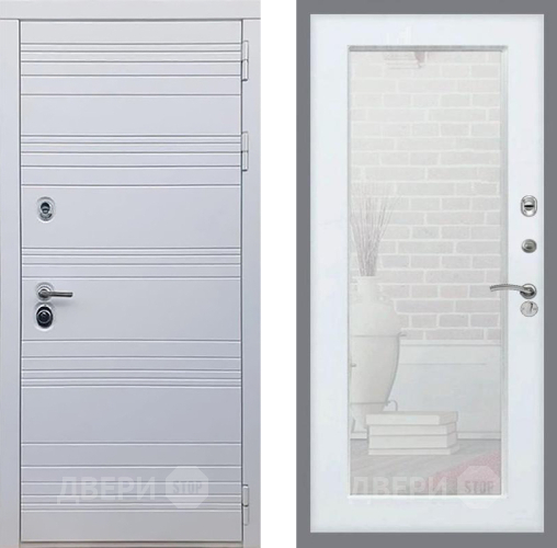 Входная металлическая Дверь Рекс (REX) 14 Силк Сноу Зеркало Пастораль Силк Сноу в Егорьевске