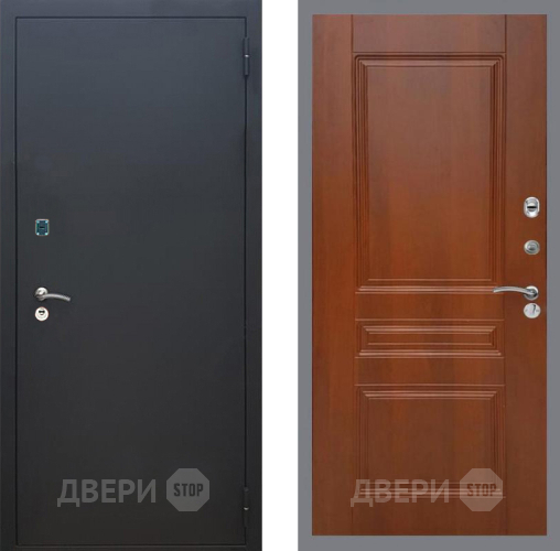 Входная металлическая Дверь Рекс (REX) 1A Черный Муар FL-243 Итальянский орех в Егорьевске