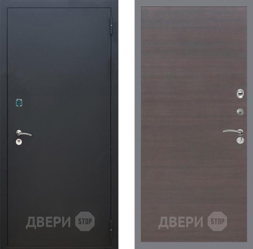 Входная металлическая Дверь Рекс (REX) 1A Черный Муар GL венге поперечный в Егорьевске