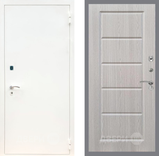 Входная металлическая Дверь Рекс (REX) 1А Белая шагрень FL-39 Беленый дуб в Егорьевске