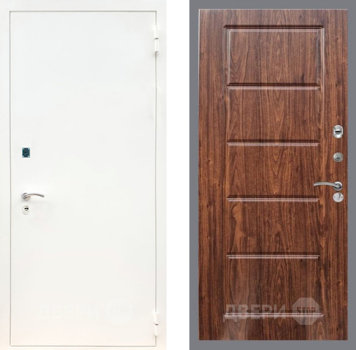 Входная металлическая Дверь Рекс (REX) 1А Белая шагрень FL-39 орех тисненый в Егорьевске