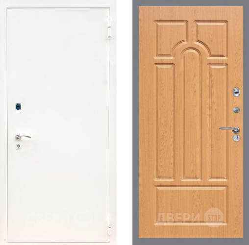 Входная металлическая Дверь Рекс (REX) 1А Белая шагрень FL-58 Дуб в Егорьевске