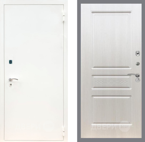 Входная металлическая Дверь Рекс (REX) 1А Белая шагрень FL-243 Лиственница беж в Егорьевске