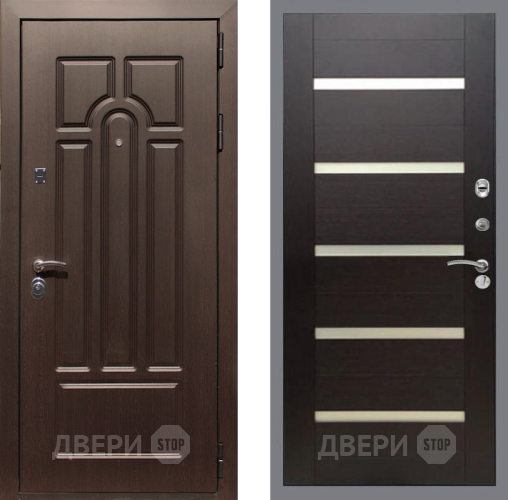 Входная металлическая Дверь Рекс (REX) Эврика СБ-14 стекло белое венге поперечный в Егорьевске