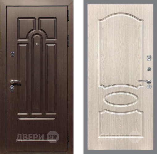 Входная металлическая Дверь Рекс (REX) Эврика FL-128 Беленый дуб в Егорьевске