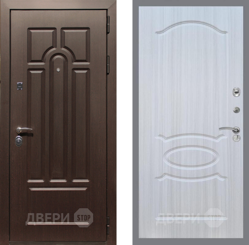 Входная металлическая Дверь Рекс (REX) Эврика FL-128 Сандал белый в Егорьевске