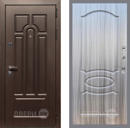 Входная металлическая Дверь Рекс (REX) Эврика FL-128 Сандал грей в Егорьевске