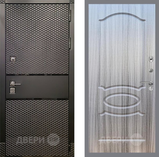 Входная металлическая Дверь Рекс (REX) 15 Черный Кварц FL-128 Сандал грей в Егорьевске