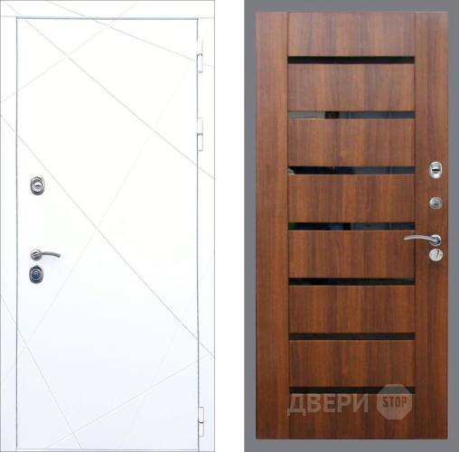 Входная металлическая Дверь Рекс (REX) 13 Силк Сноу СБ-14 стекло черное Орех бренди в Егорьевске