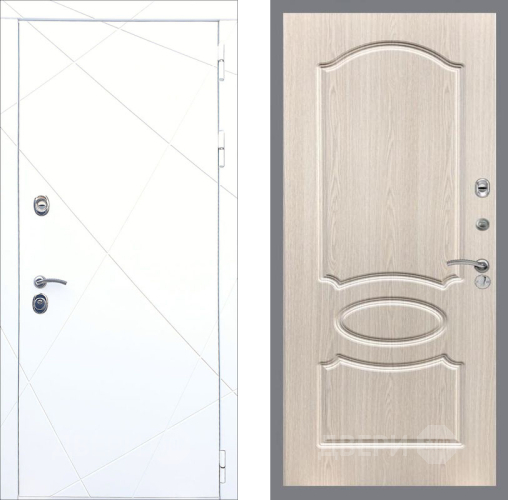 Входная металлическая Дверь Рекс (REX) 13 Силк Сноу FL-128 Беленый дуб в Егорьевске