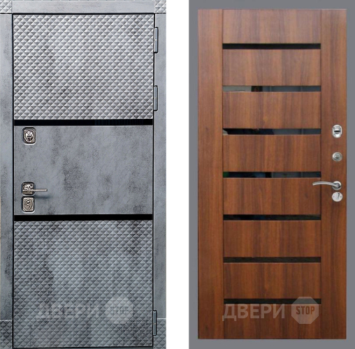 Дверь Рекс (REX) 15 Бетон Темный СБ-14 стекло черное Орех бренди в Егорьевске