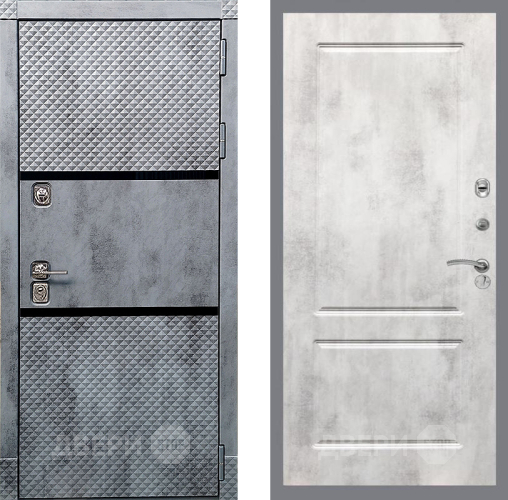 Входная металлическая Дверь Рекс (REX) 15 Бетон Темный FL-117 Бетон светлый в Егорьевске