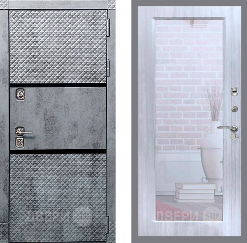 Дверь Рекс (REX) 15 Бетон Темный Зеркало Пастораль Сандал белый в Егорьевске