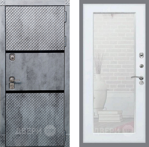 Дверь Рекс (REX) 15 Бетон Темный Зеркало Пастораль Силк Сноу в Егорьевске