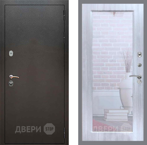 Входная металлическая Дверь Рекс (REX) 5 Серебро Антик Зеркало Пастораль Сандал белый в Егорьевске