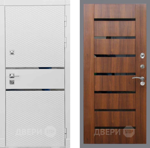 Входная металлическая Дверь Рекс (REX) 15 Силк Сноу СБ-14 стекло черное Орех бренди в Егорьевске