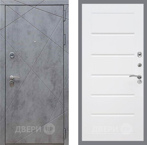 Входная металлическая Дверь Рекс (REX) 13 Бетон Темный Сити Белый ясень в Егорьевске