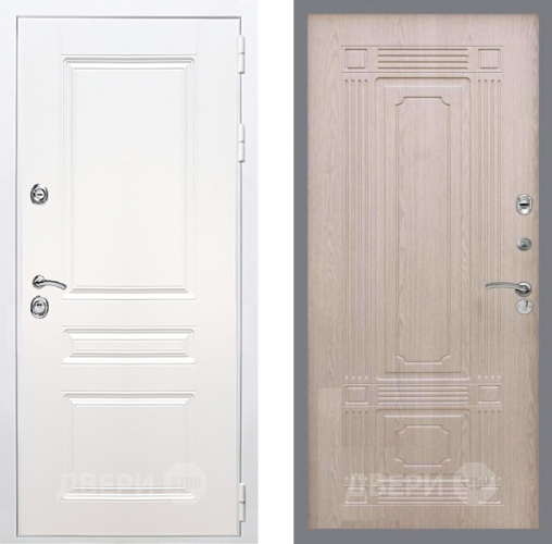 Входная металлическая Дверь Рекс (REX) Премиум-н Силк Сноу FL-2 Беленый дуб в Егорьевске