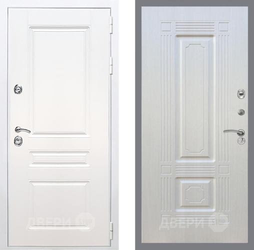 Входная металлическая Дверь Рекс (REX) Премиум-н Силк Сноу FL-2 Лиственница беж в Егорьевске