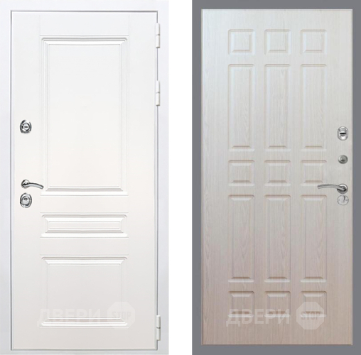 Входная металлическая Дверь Рекс (REX) Премиум-н Силк Сноу FL-33 Беленый дуб в Егорьевске