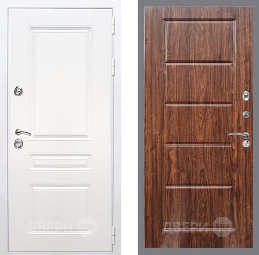 Входная металлическая Дверь Рекс (REX) Премиум-н Силк Сноу FL-39 орех тисненый в Егорьевске